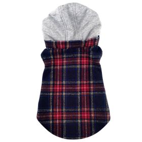 Weekender Dog Sweatshirt Hoodie (Color: Red & Black Plaid Flannel, size: small)